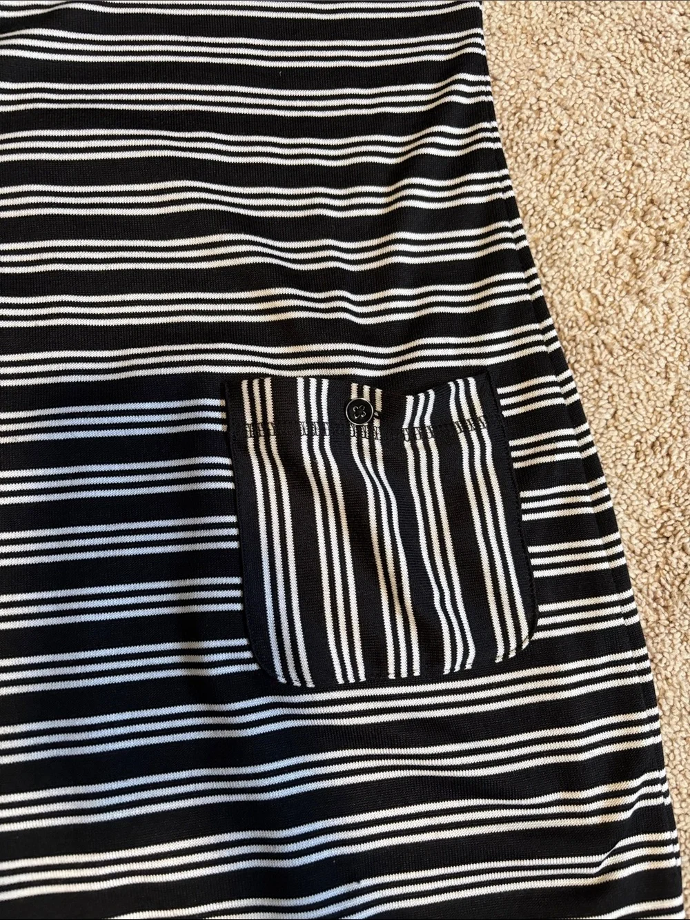 Talbots Black & White Striped Pocket Shift Dress - Picture 3 of 7